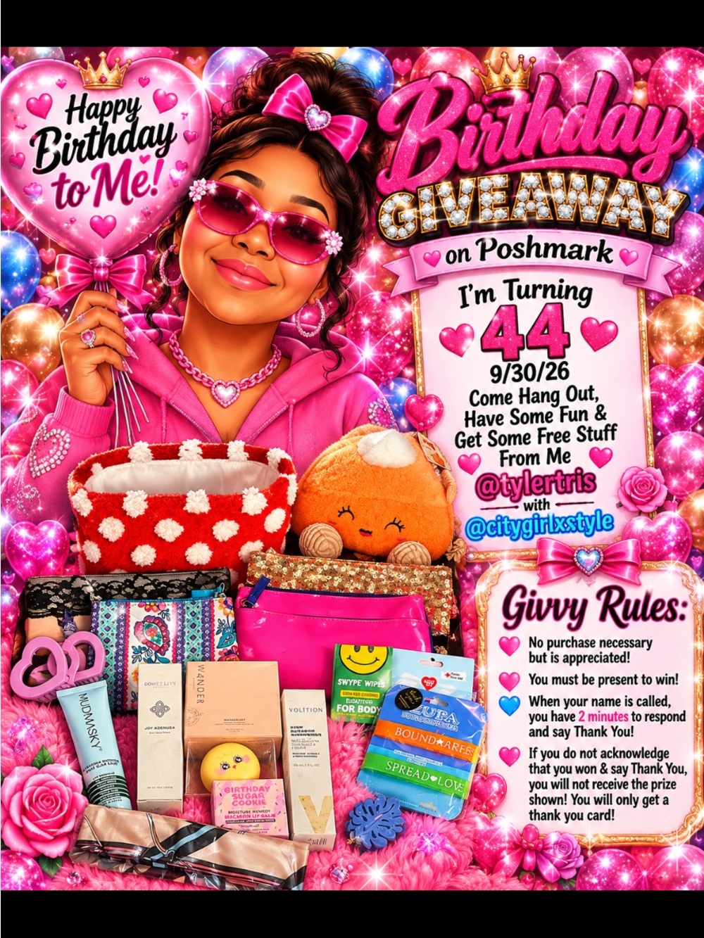 Birthday Giveaway Party Supplies Bundle - Pink